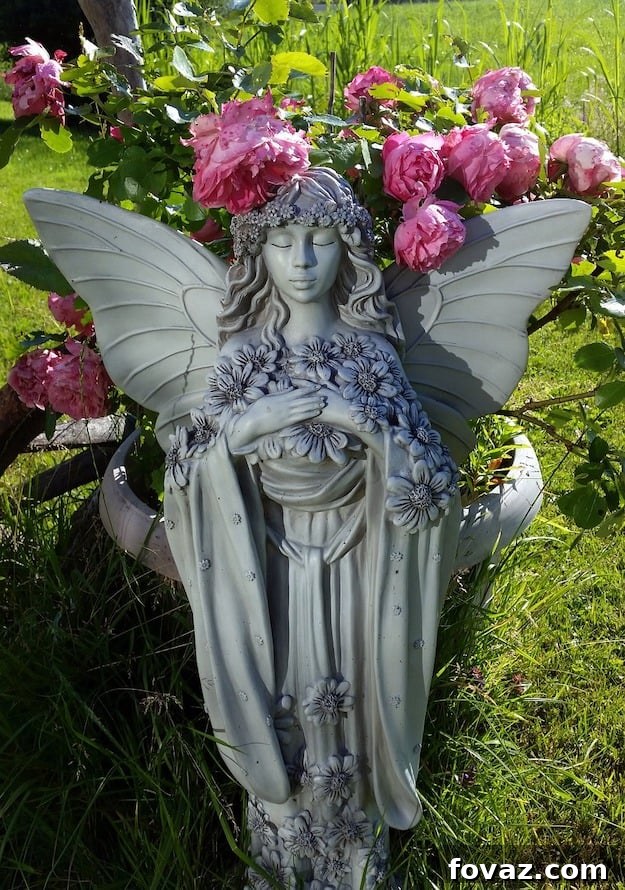 Beautifully arranged fairy garden in a container