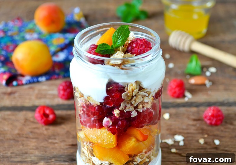 homemade yogurt granola almonds peaches raspberries | dairy free gluten free dessert
