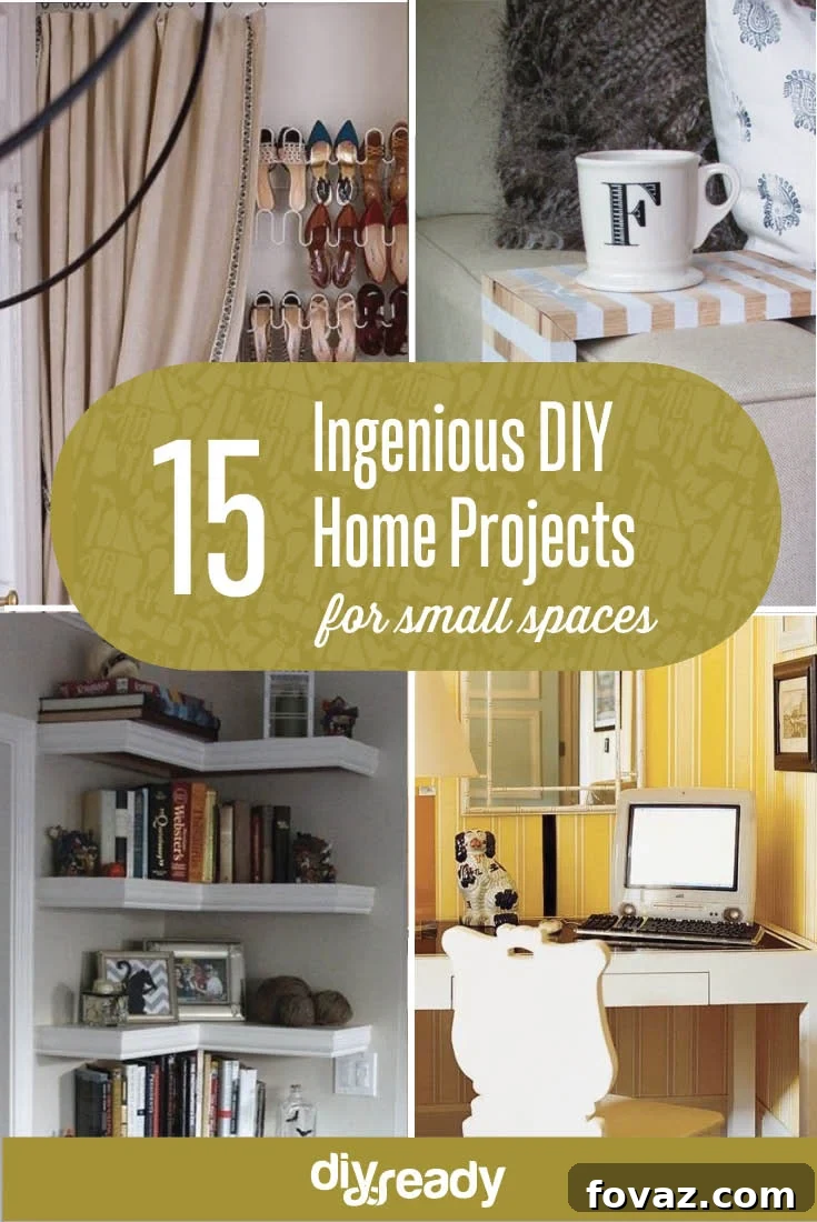 Discover 15 Ingenious DIY Projects designed to maximize small spaces and elevate your home organization. Transform your tiny home with clever storage solutions and functional decor ideas.