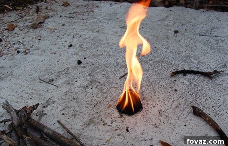 fire starter burning with huge flame | dryer lint fire hazard