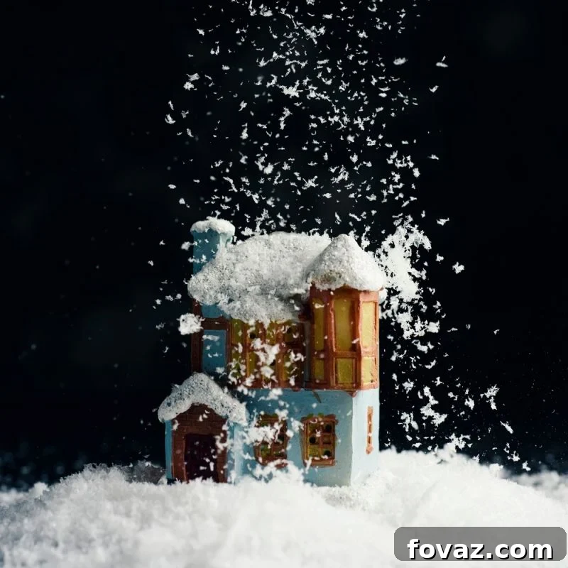 Your Guide to Effortless Homemade Snow 2 toy-house-on-snow-while-snowing | snow crafts