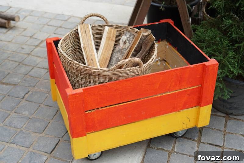 Build Your Own Mobile Storage Units 2 christmas decoration fire wood rattan basket | Easy DIY Rolling Storage Crates