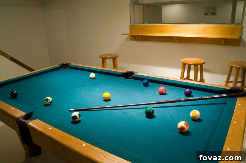 Craft Your Own Man Cave Billiards Masterpiece 2 pool-basement-little-rest-during-game | woodworking project
