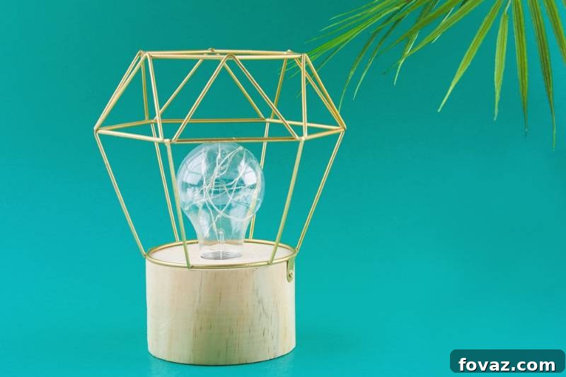 DIY Geometric Lampshade crafted from wooden sticks