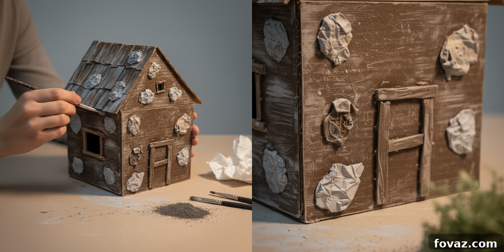 Conjure a Baba Yaga Hut: The Ultimate Halloween Craft Project 7 Baba Yaga Hut Aged Effects