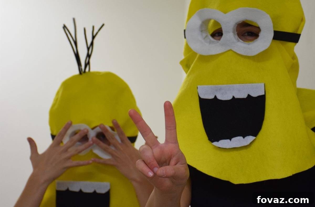Two people wearing minion costume | How To Make A Minion Costume | DIY Costume Plans