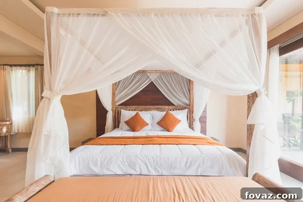 Romantic DIY Bed Canopy in a bedroom