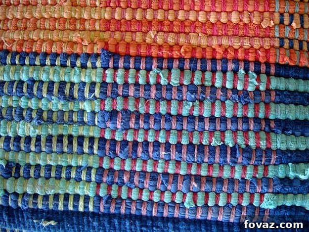 Handcrafted Home: Create Your Own Delightful Rug 2 Completed first row of a DIY rag rug