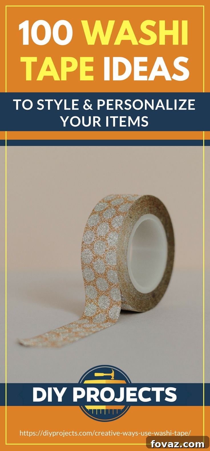 Washi Tape Ideas | 100 Creative Ways To Use Washi Tape | https://diyprojects.com/creative-ways-use-washi-tape/ 