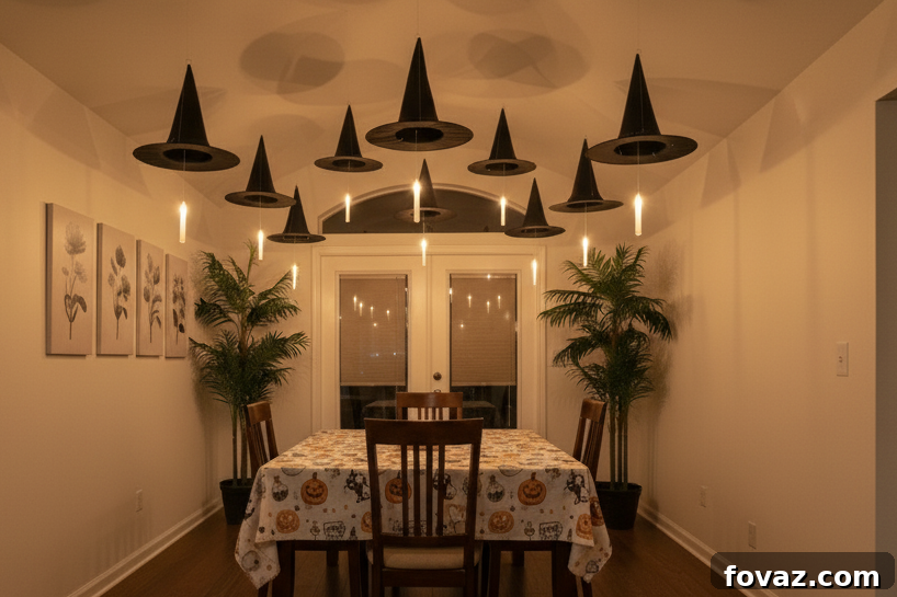 DIY Hanging Floating Candles Halloween Decor