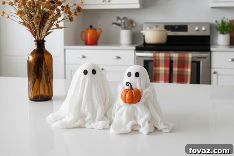 DIY Cheesecloth Ghost Minis Halloween Decor