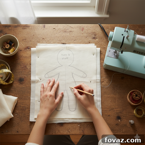Sew Your Own Spooky Sweethearts Frankenstein Cloth Dolls 3 Muslin fabric doll bodies sewn and ready for stuffing, a key Halloween craft step for DIY dolls