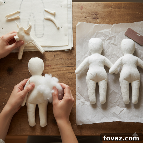 Sew Your Own Spooky Sweethearts Frankenstein Cloth Dolls 4 Stuffed Frankenstein and Bride dolls, gesso-coated and ready for the next painting step of this Halloween project