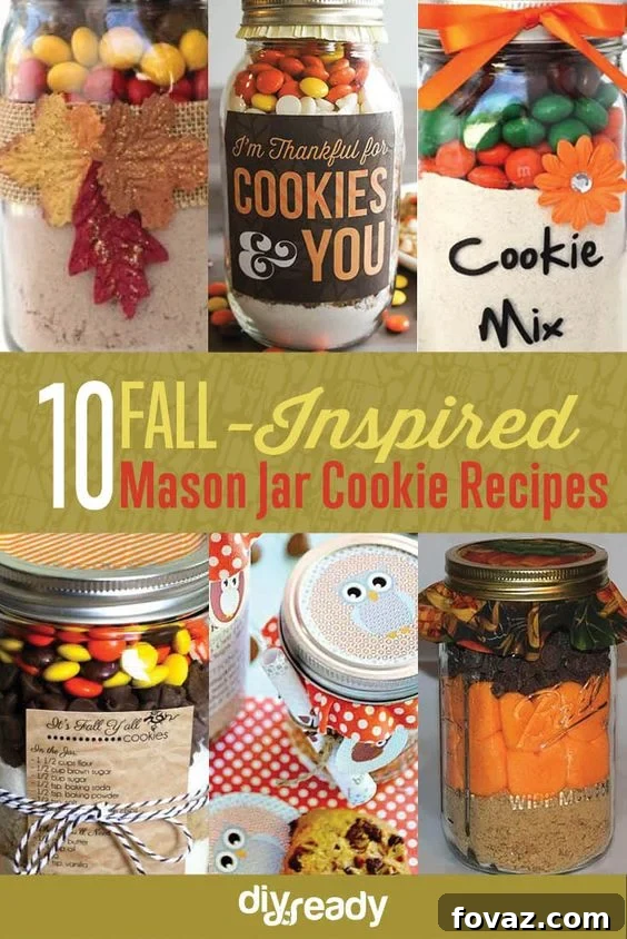 Fall-Inspired Mason Jar Cookie Recipes - A collection of delicious and easy-to-make cookie mixes in jars, perfect for holiday gifts and seasonal treats.