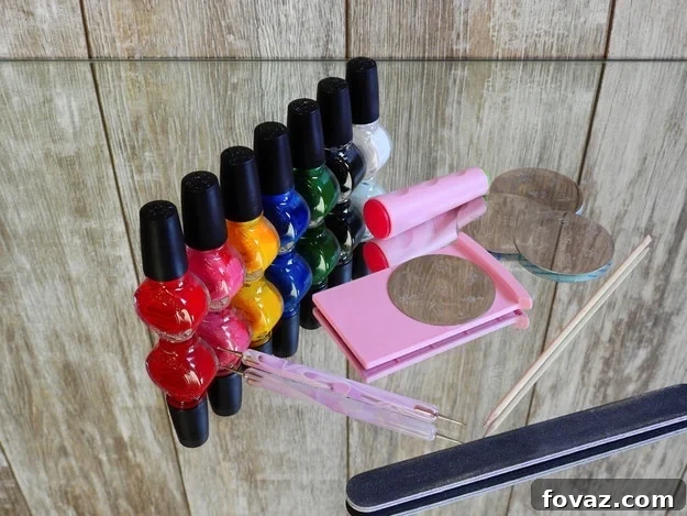 Craft Your Dream Nail Polish Display 11 DIY Ideas 2 DIY Nail Polish Rack made from foam board, displaying various colored polishes