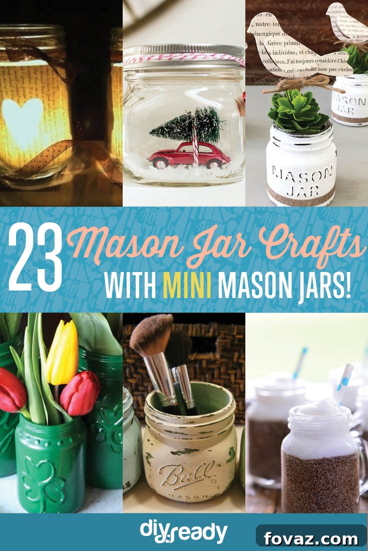 DIY Crafts With Mini Mason Jars | https://diyprojects.com/diy-mini-mason-jars-crafts/