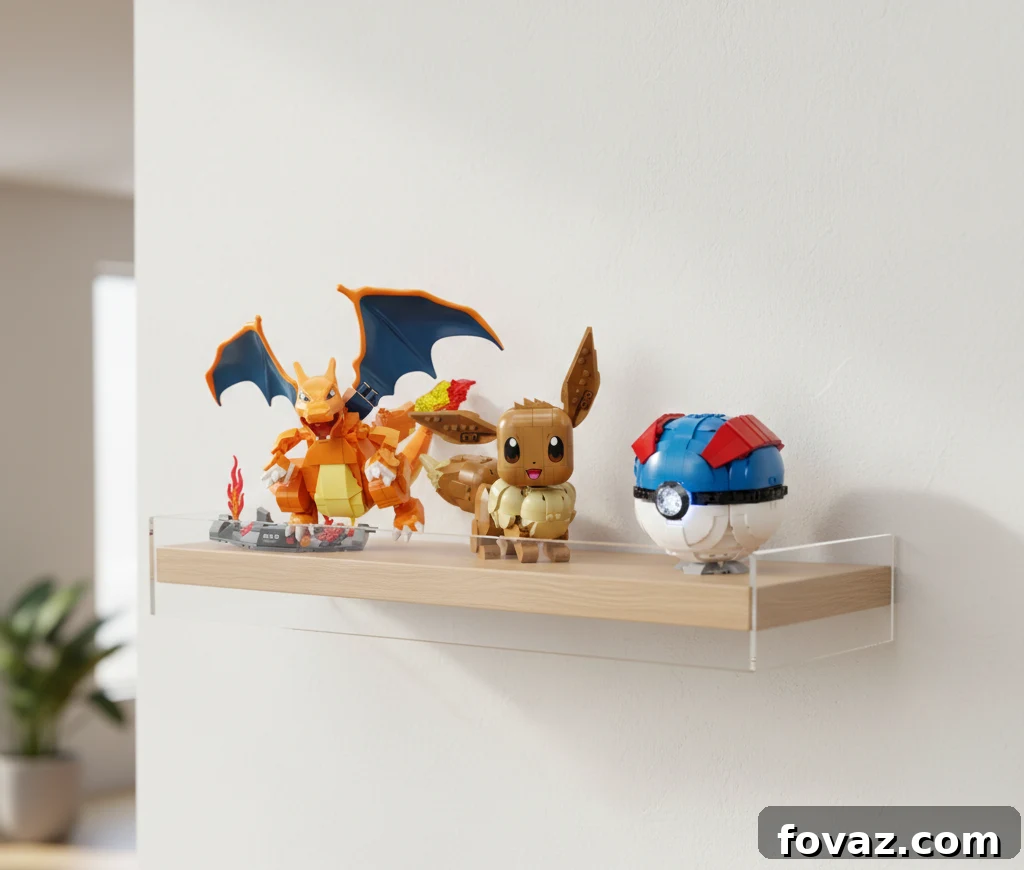 3 Genius LEGO Pokémon Display Hacks for Jaw-Dropping Showcases 2 A vibrant LEGO Pokémon display featuring multiple characters on illuminated shelves.