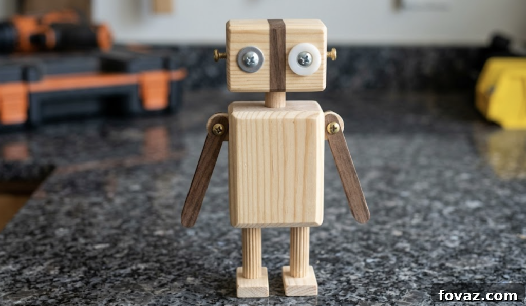 Wooden robot toy