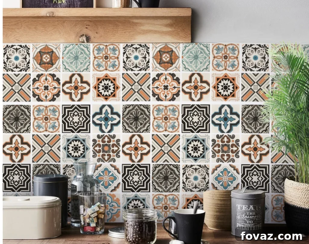 Top Peel-and-Stick Backsplash Tiles for Kitchen Remodeling 7 boho peel and stick contact paper