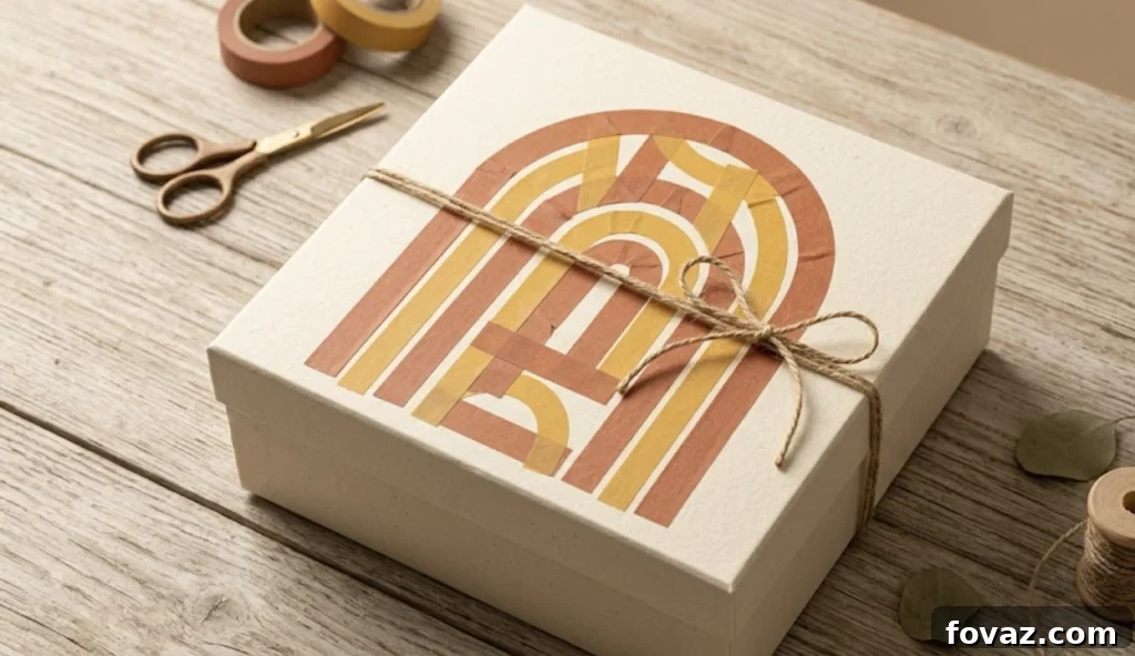 boho sunset washi tape gift box