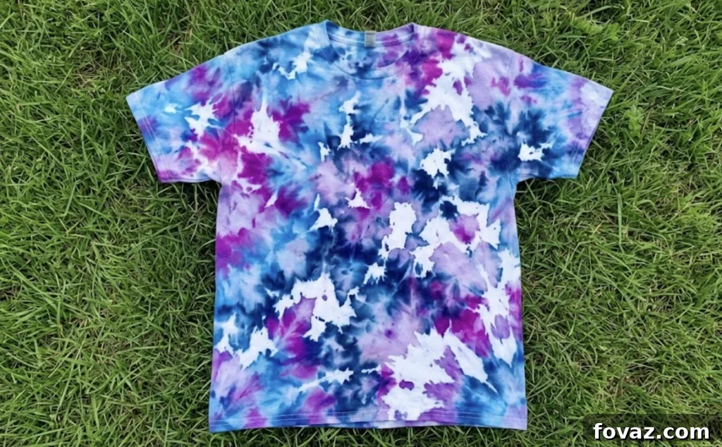 Ice dyed shirt on rack
