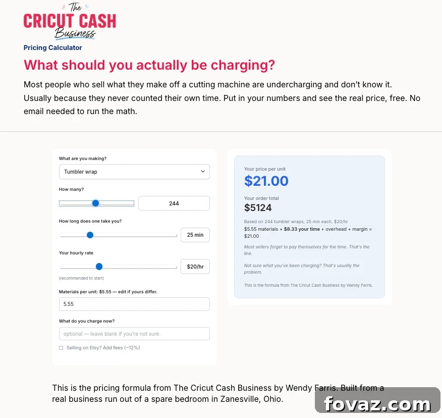 Free Cricut Pricing Calculator 2026 How Much to Charge for Orders Latest Updated DIY Projects