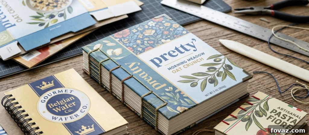 9 Creative Ideas to Turn Pretty Packaging into Paper Crafts 2 Notebook cover made from cereal box cardboard