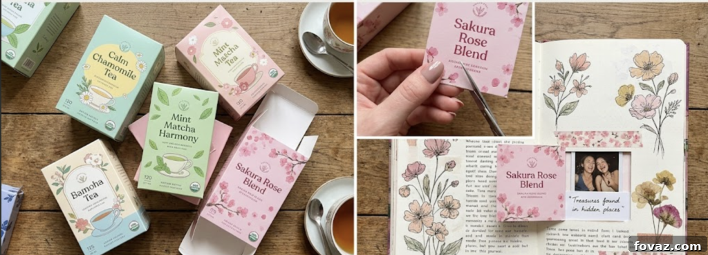 9 Creative Ideas to Turn Pretty Packaging into Paper Crafts 5 Flip-top tea box lid turned into a secret door in a journal