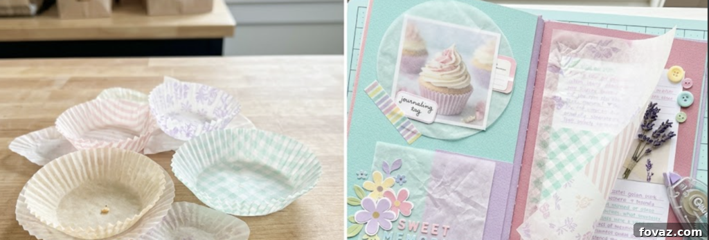 9 Creative Ideas to Turn Pretty Packaging into Paper Crafts 8 Waxy bakery paper used as a translucent page divider