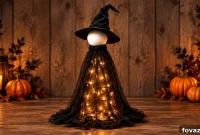 DIY Glowing Tomato Cage Witch: 4-Step Halloween Decor