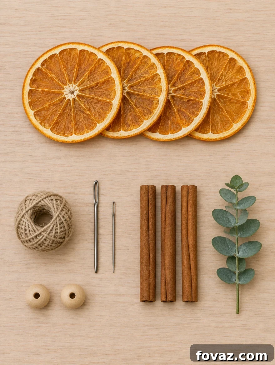 How to Make a Dried Orange Garland and Attach the Slices 5 Dried orange slices ready for the oven, laid out in a single even layer